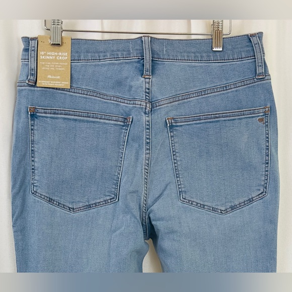 MADEWELL 10” High Rise Skinny Crop Raw Edge Jeans Charlemont Wash   Waist 30 NWT - Picture 10 of 15